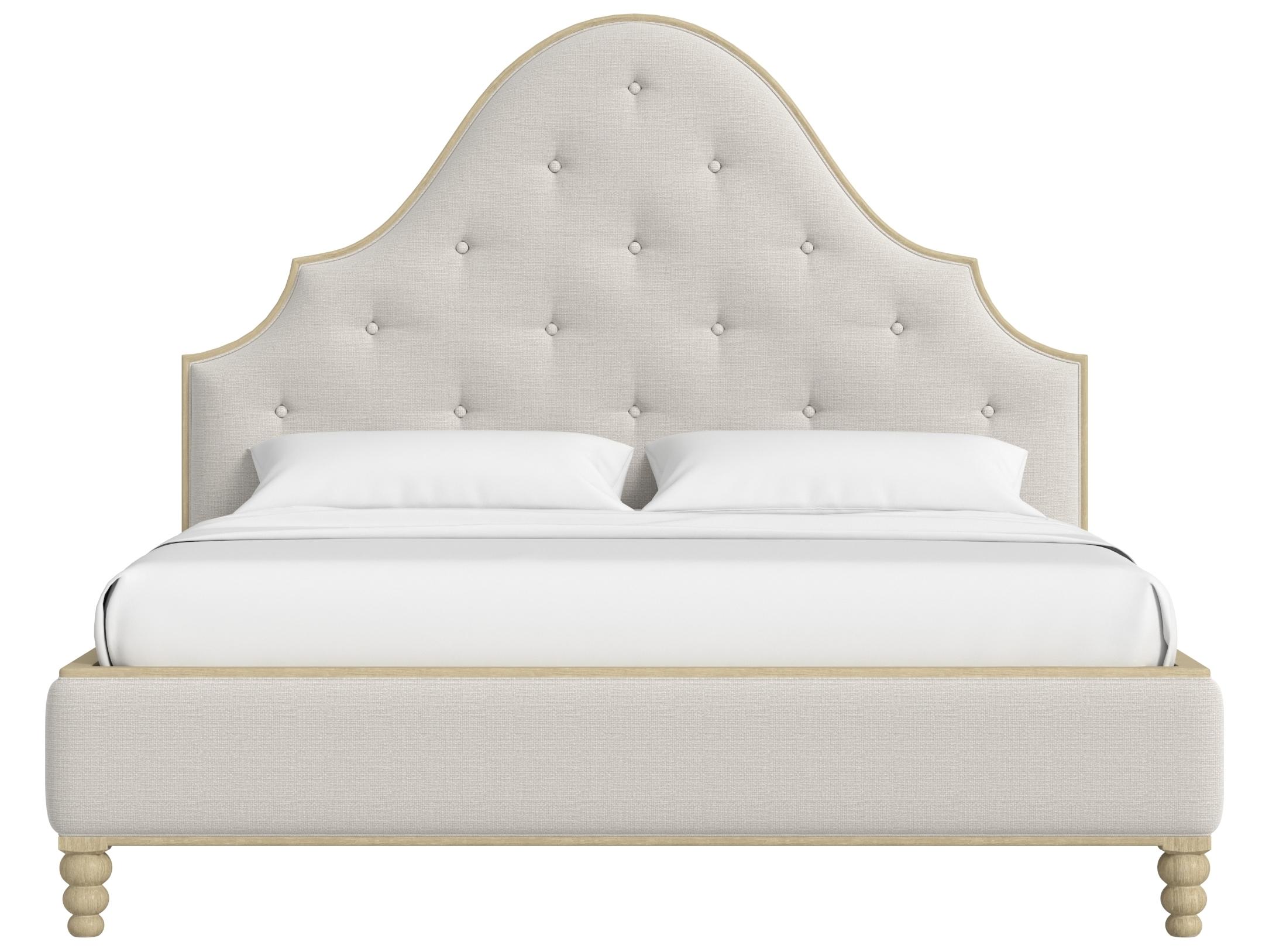 A.R.T. Furniture Haven Warm White Beige Hardwood Upholstered King Panel Bed