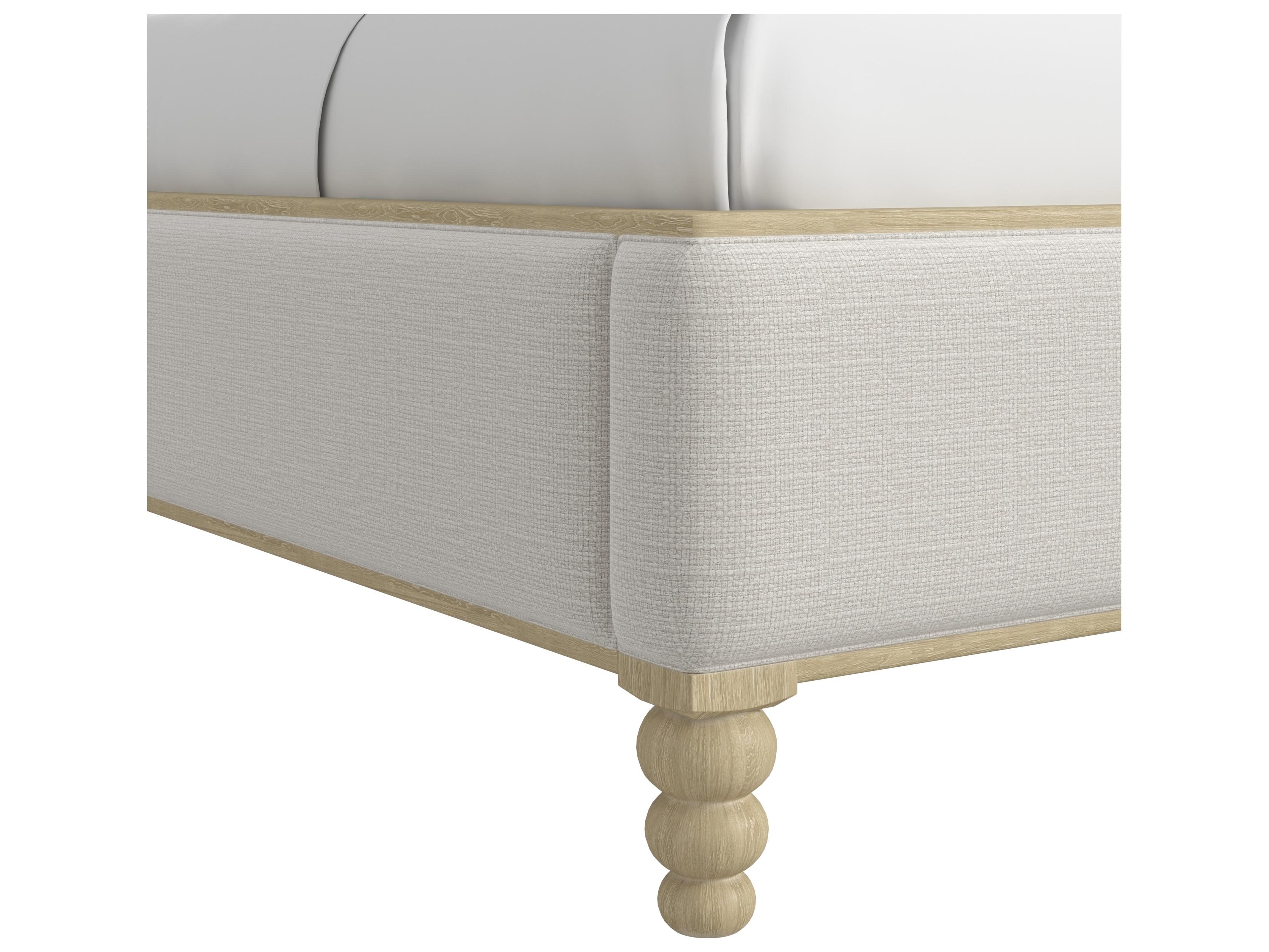 A.R.T. Furniture Haven Warm White Beige Hardwood Upholstered King Panel Bed
