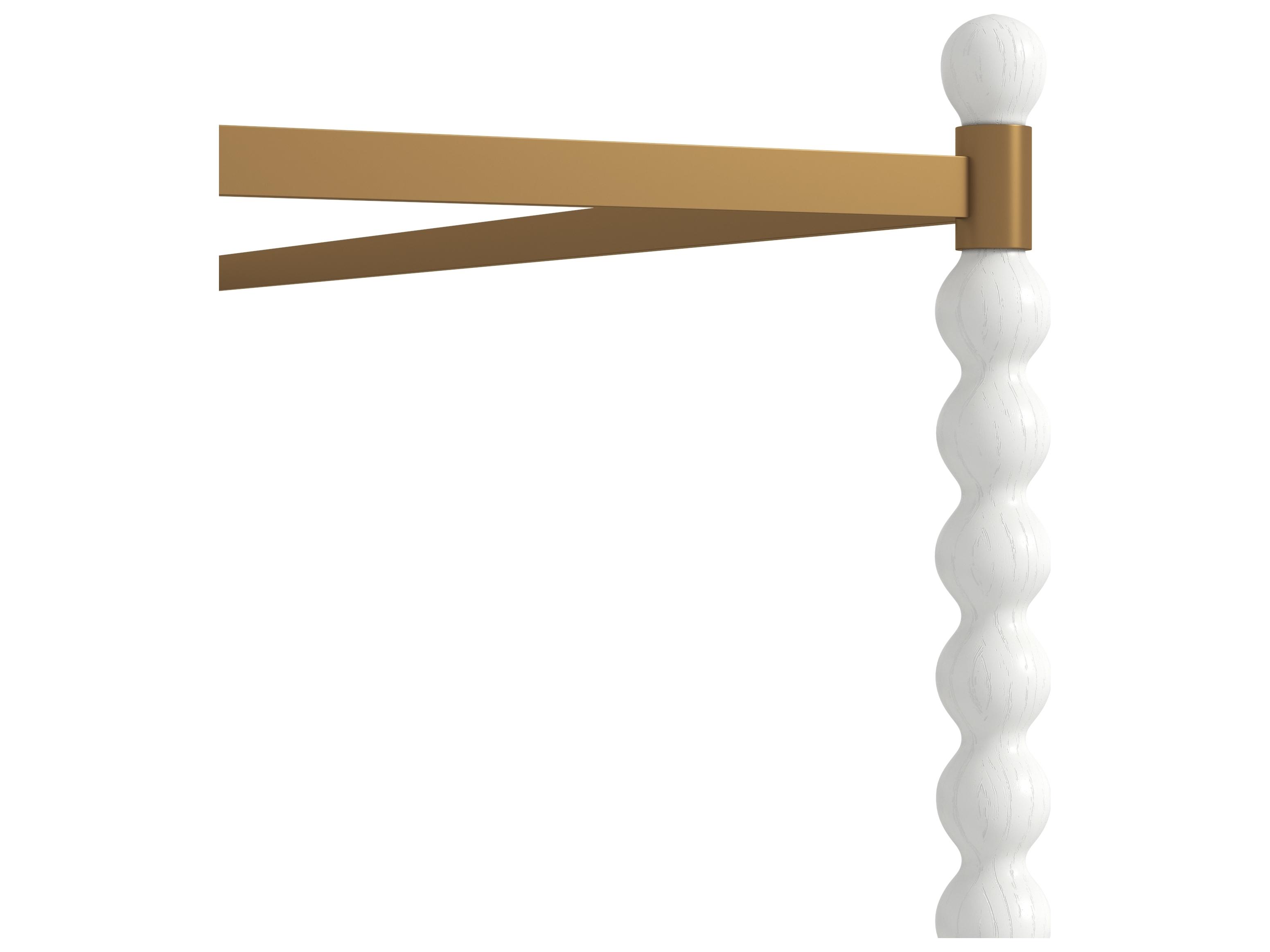 A.R.T. Furniture Haven Warm White Parrawood Wood King Canopy Bed