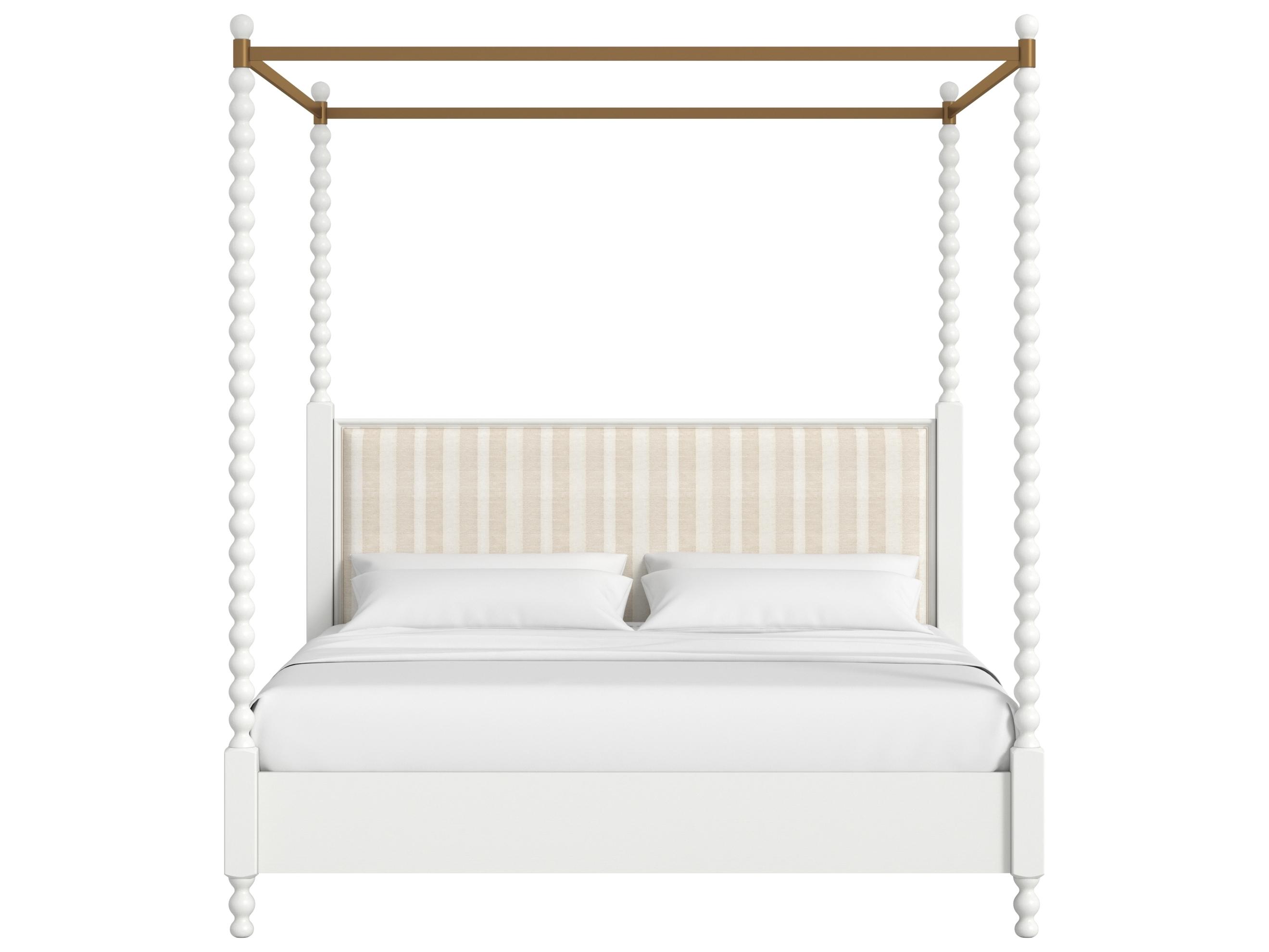 A.R.T. Furniture Haven Warm White Parrawood Wood King Canopy Bed