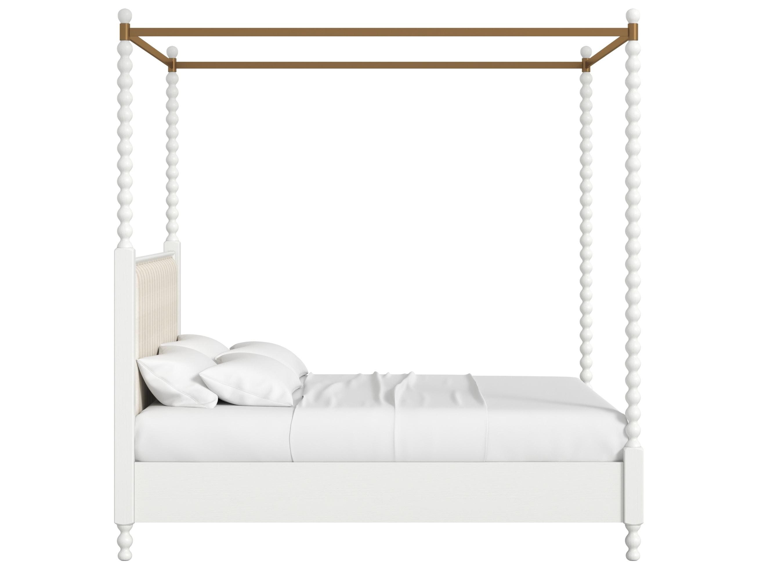 A.R.T. Furniture Haven Warm White Parrawood Wood King Canopy Bed