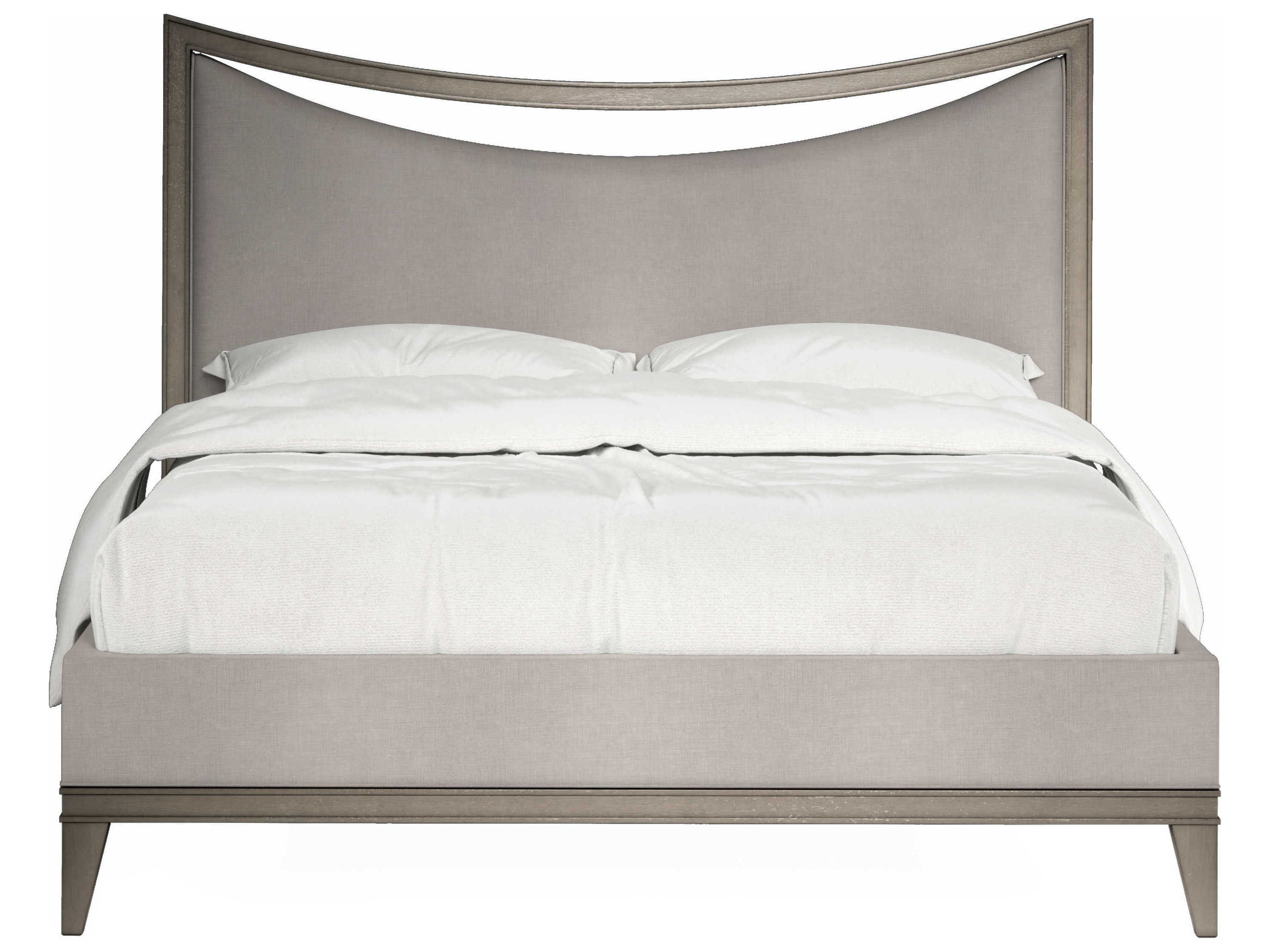 A.R.T. Furniture Cove Mica Gray Rubberwood Upholstered California King Platform Bed
