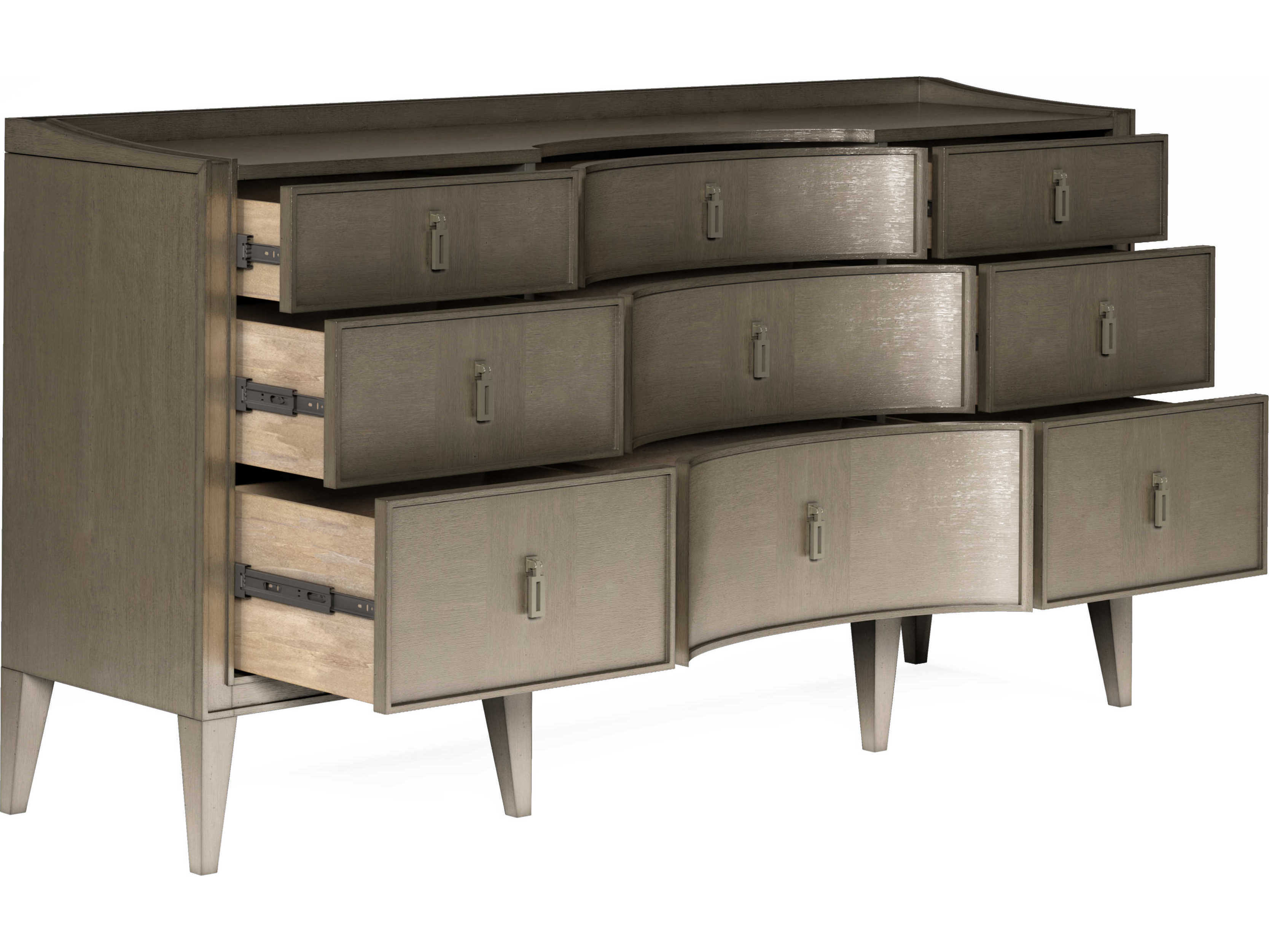 A.R.T. Furniture Cove 9-Drawers Silver Rubberwood Triple Dresser