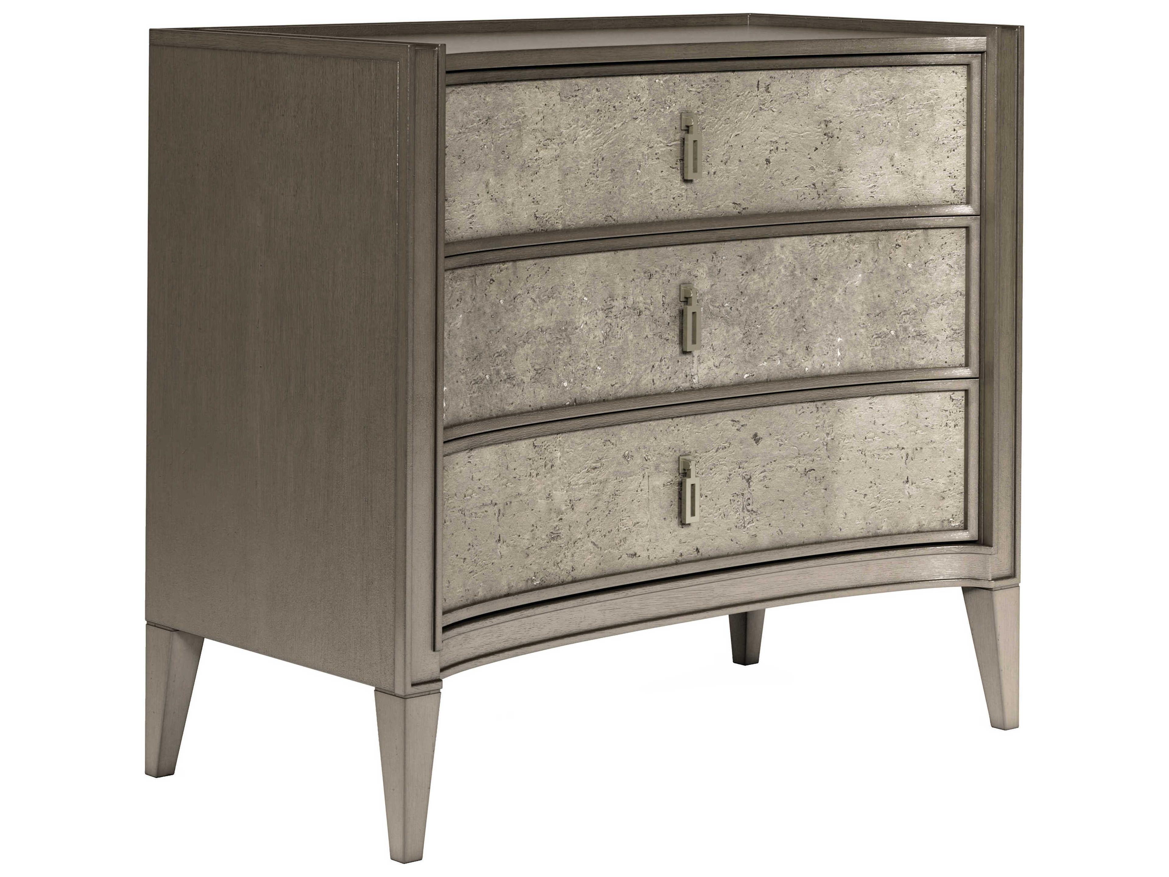 A.R.T. Furniture Cove 3-Drawers Mica Silver Rubberwood Bachelor Chest Nightstand