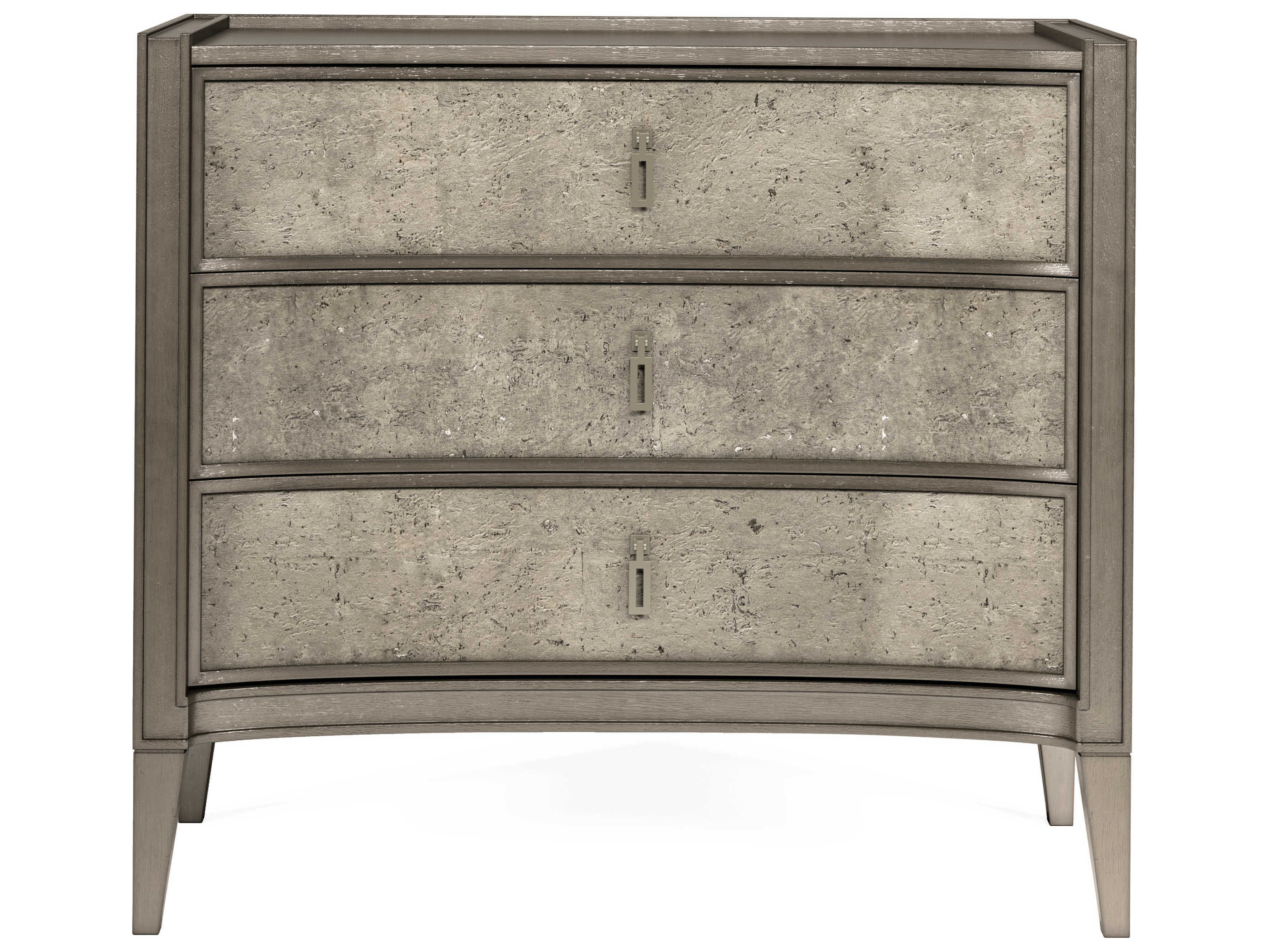 A.R.T. Furniture Cove 3-Drawers Mica Silver Rubberwood Bachelor Chest Nightstand