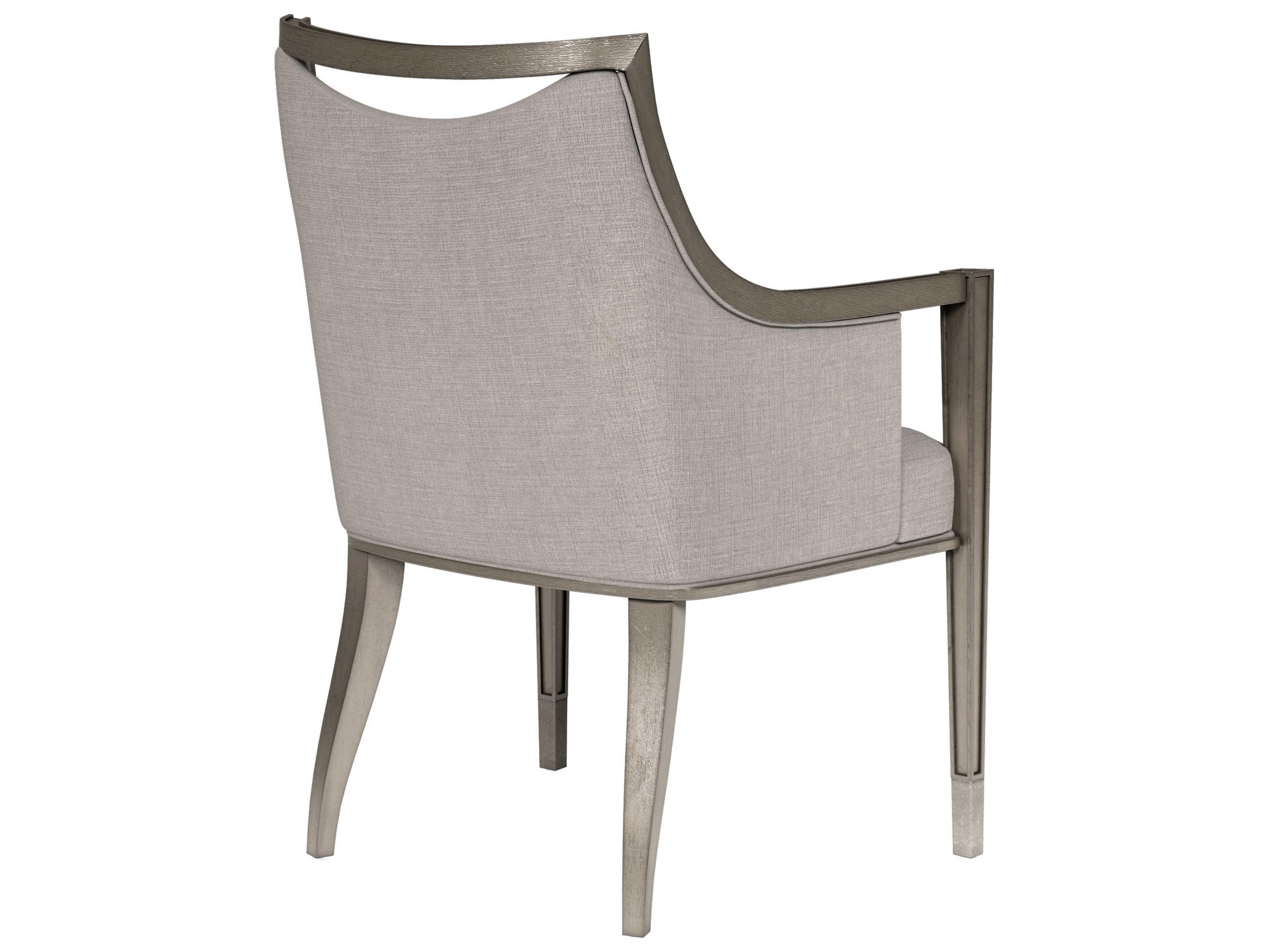 A.R.T. Furniture Cove Rubberwood Gray Upholstered Arm Dining Chair