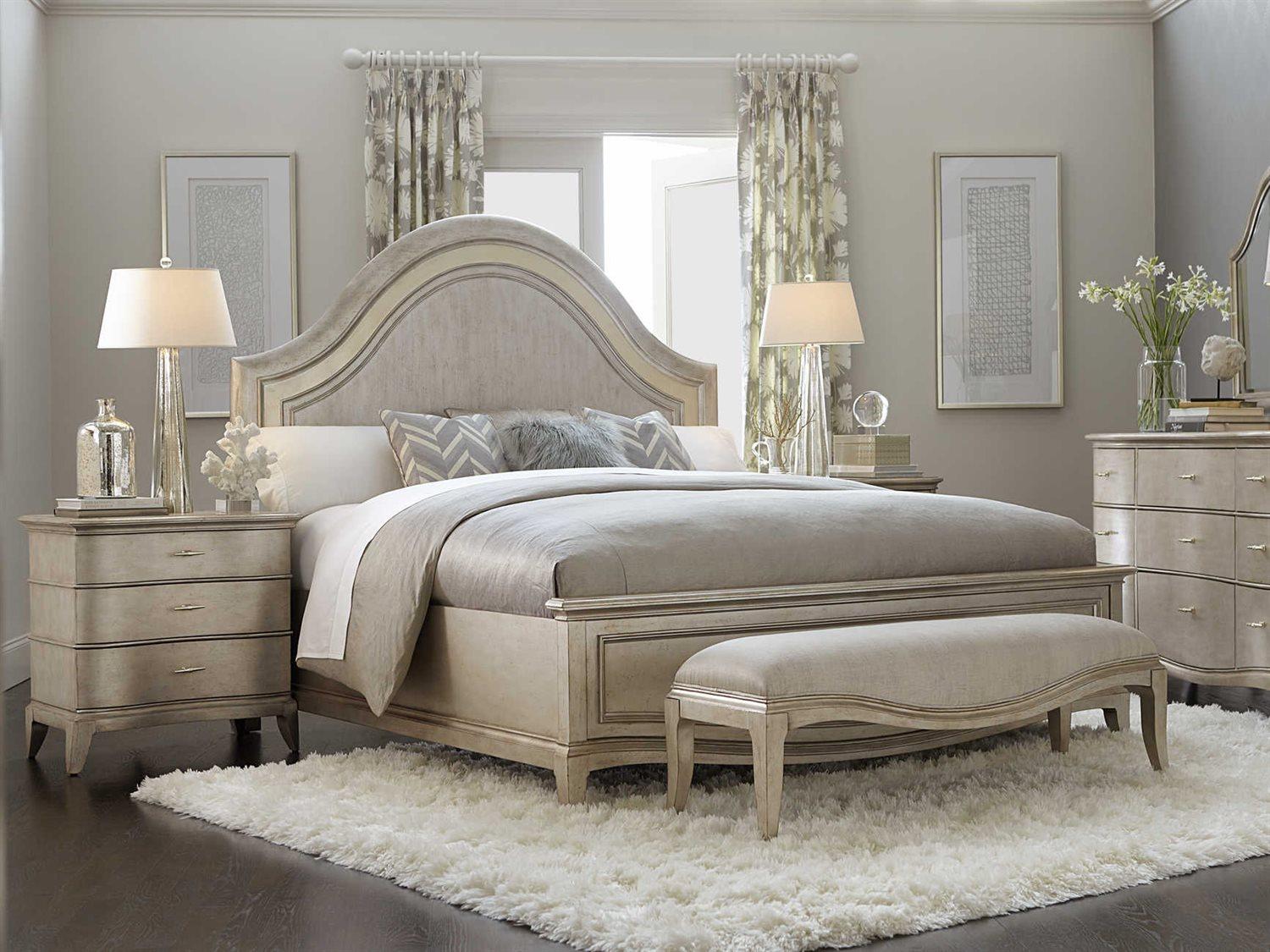 A.R.T. Furniture Starlite Peri Silver Upholstered Accent Bench