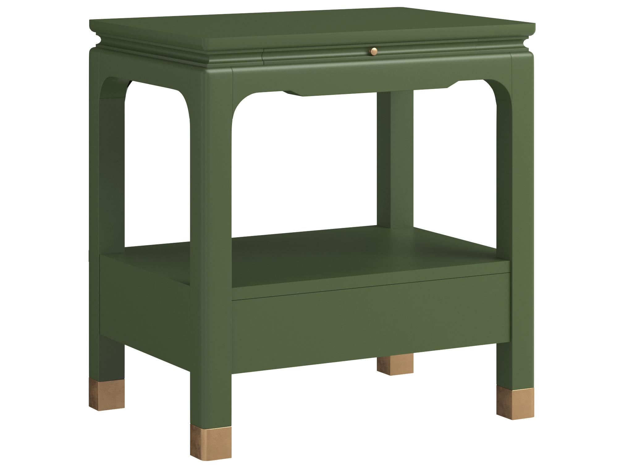 A.R.T. Furniture Eave Sundrenched Rectangular Wood Green Darkened Sage End Table