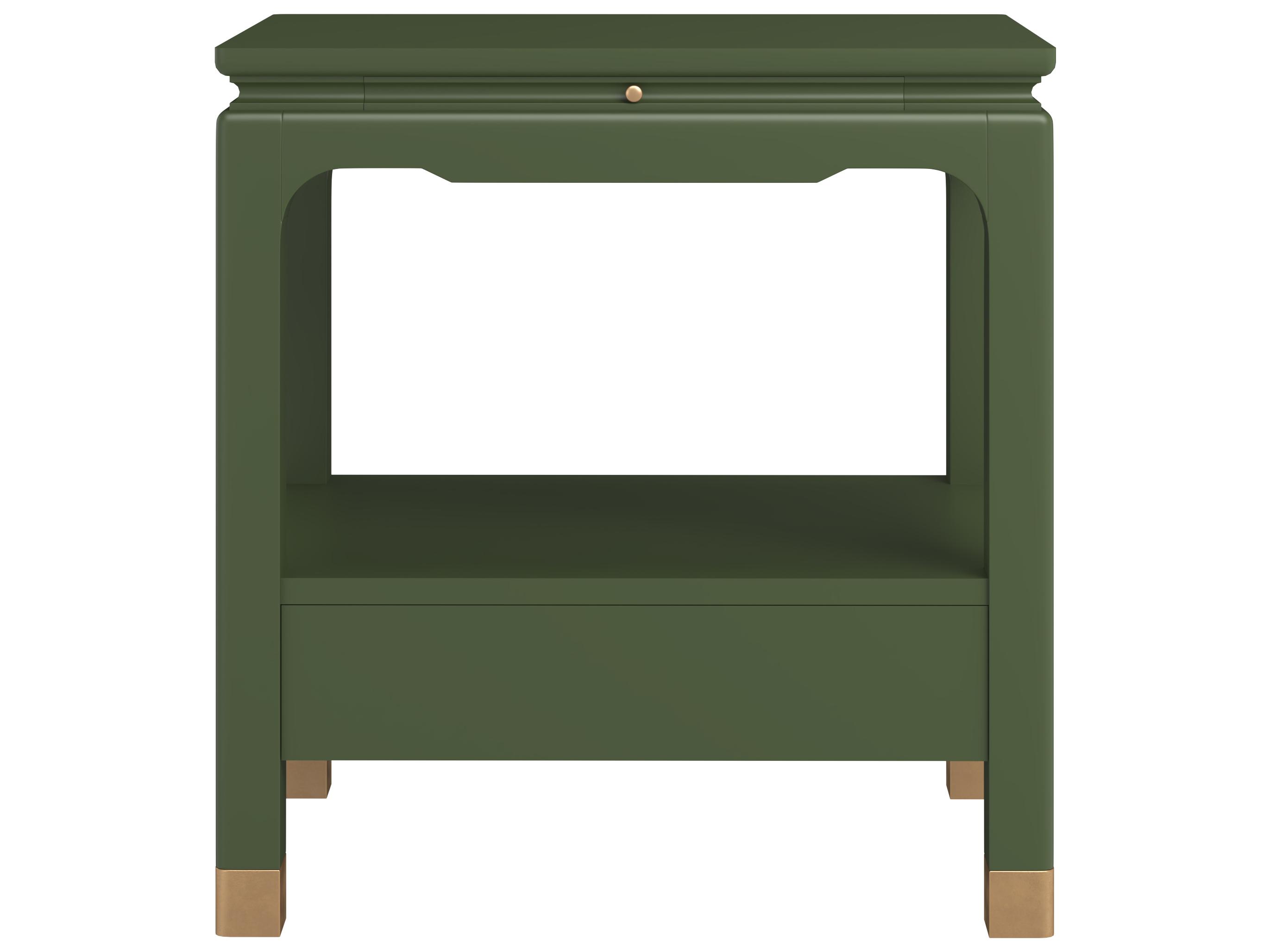 A.R.T. Furniture Eave Sundrenched Rectangular Wood Green Darkened Sage End Table