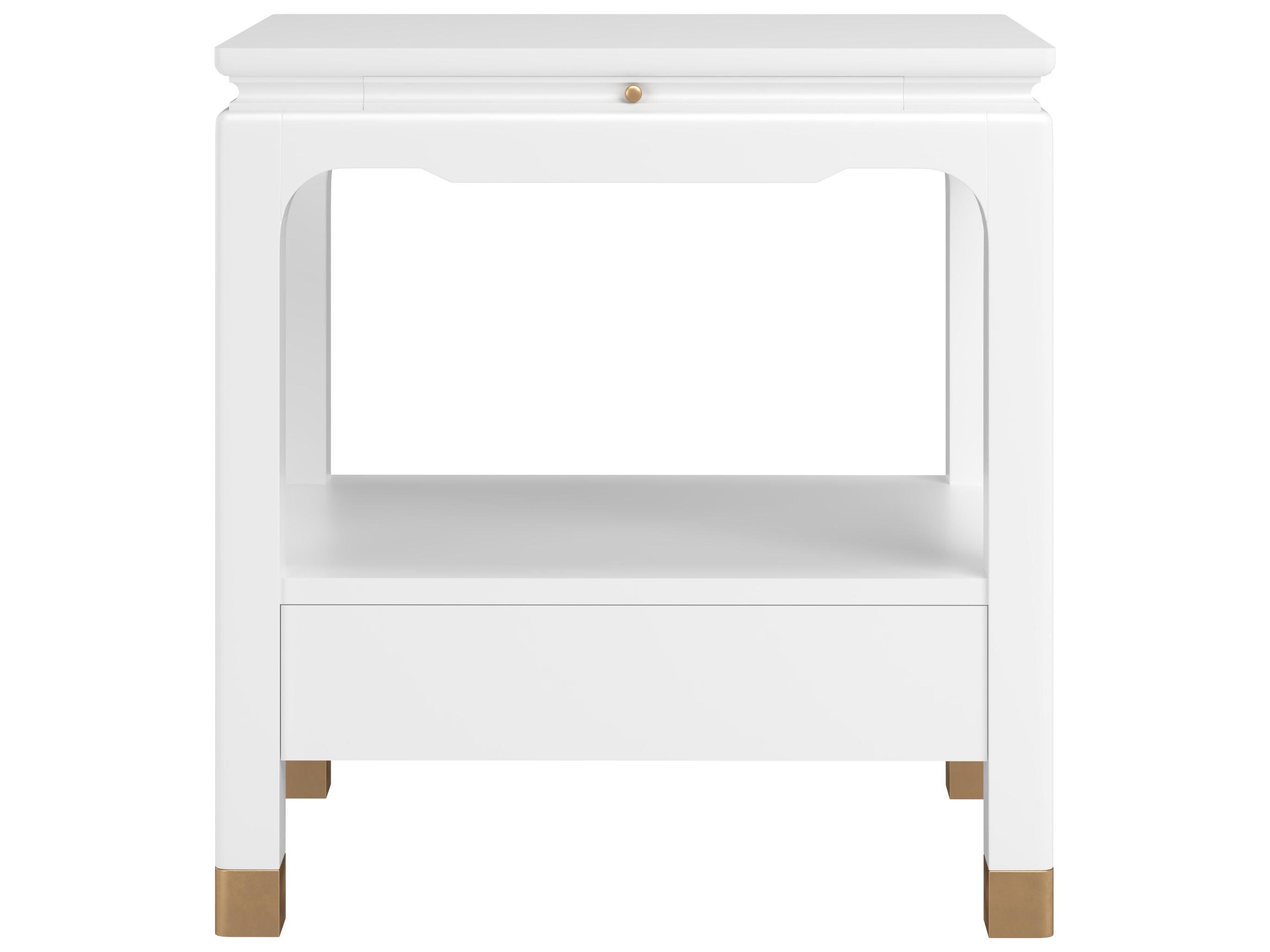 A.R.T. Furniture Eave Sundrenched Rectangular Wood Uplifting White End Table