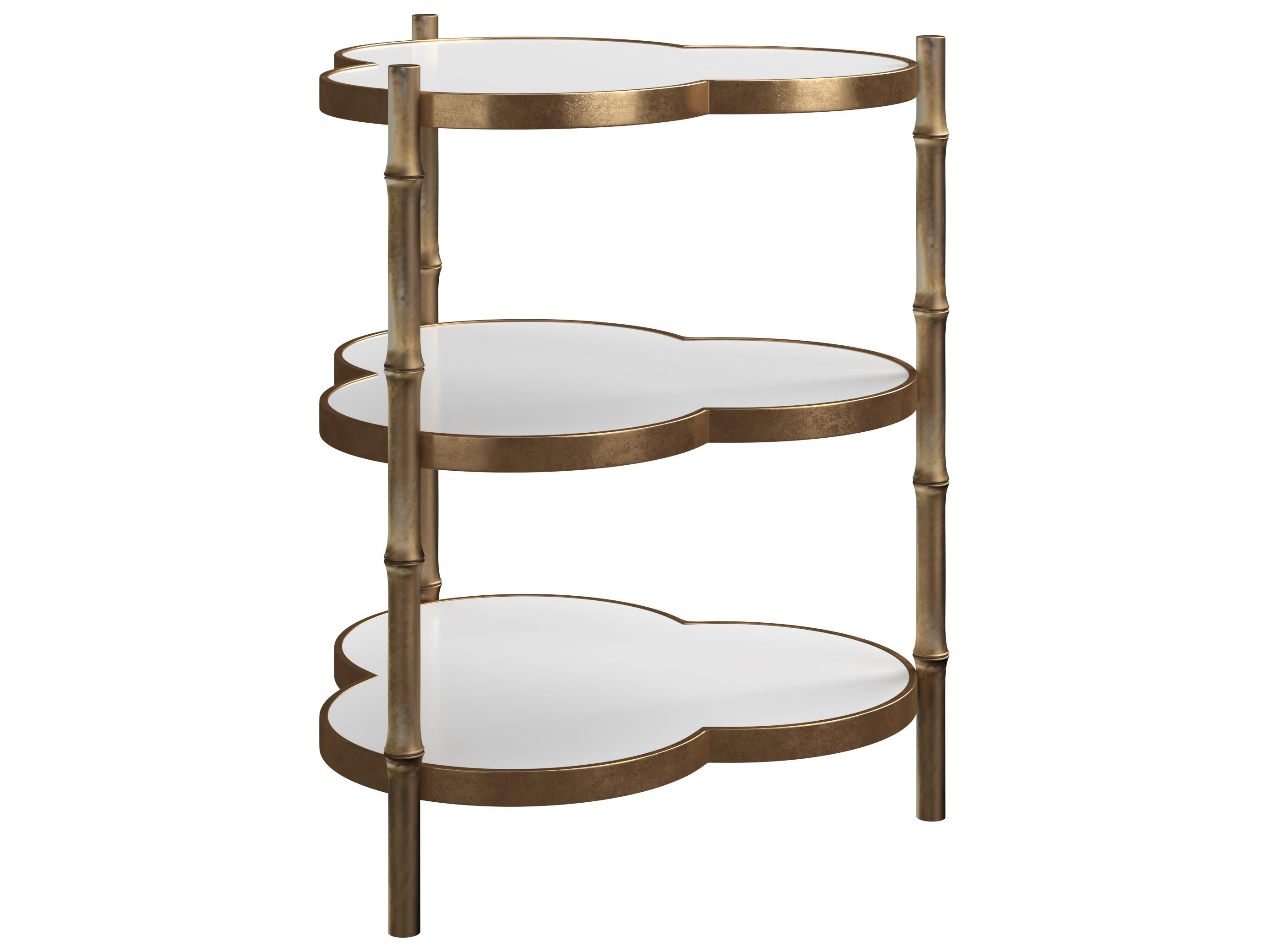 A.R.T. Furniture Eave Sundrenched Marble White Antique Brass End Table