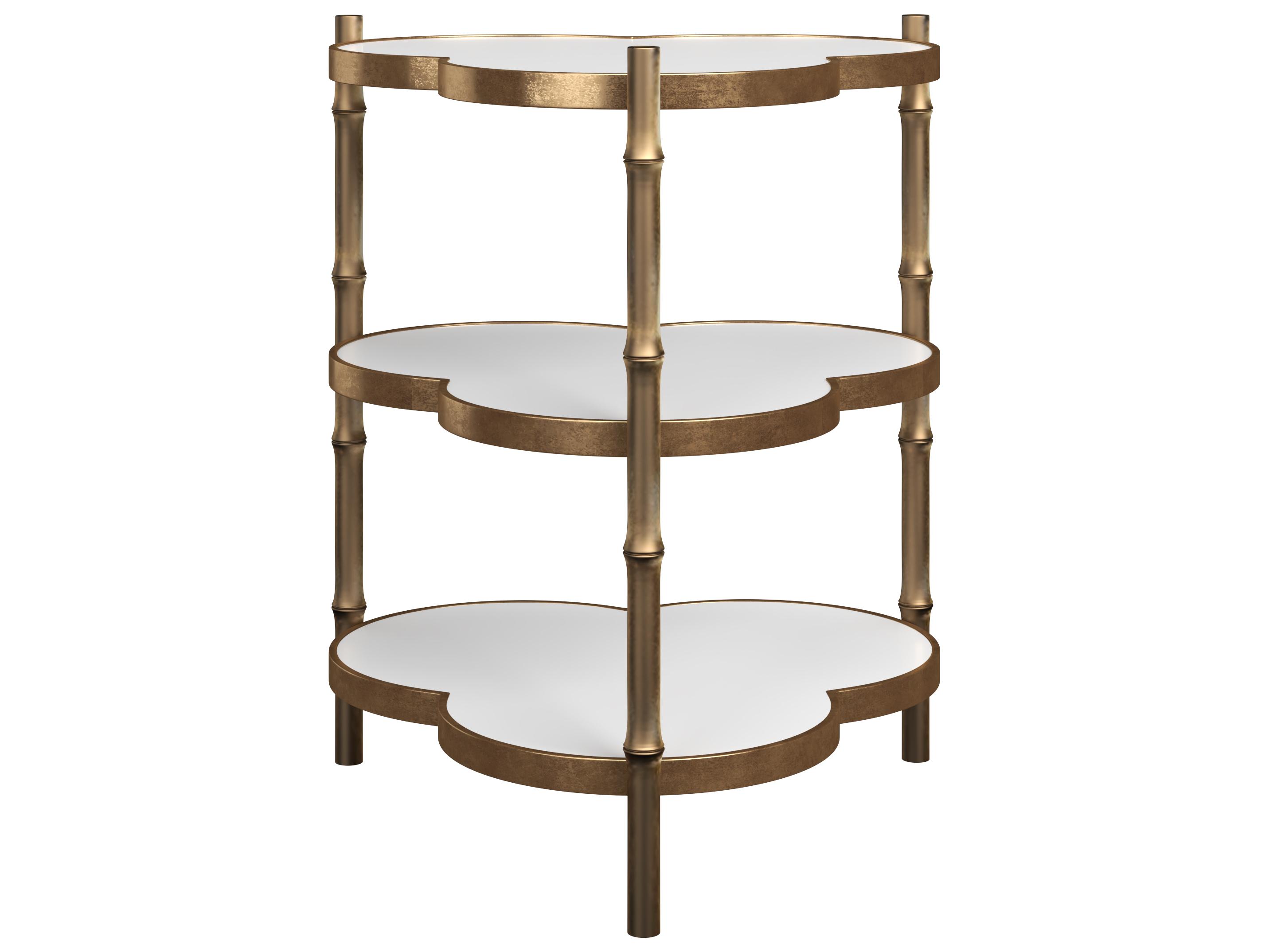 A.R.T. Furniture Eave Sundrenched Marble White Antique Brass End Table