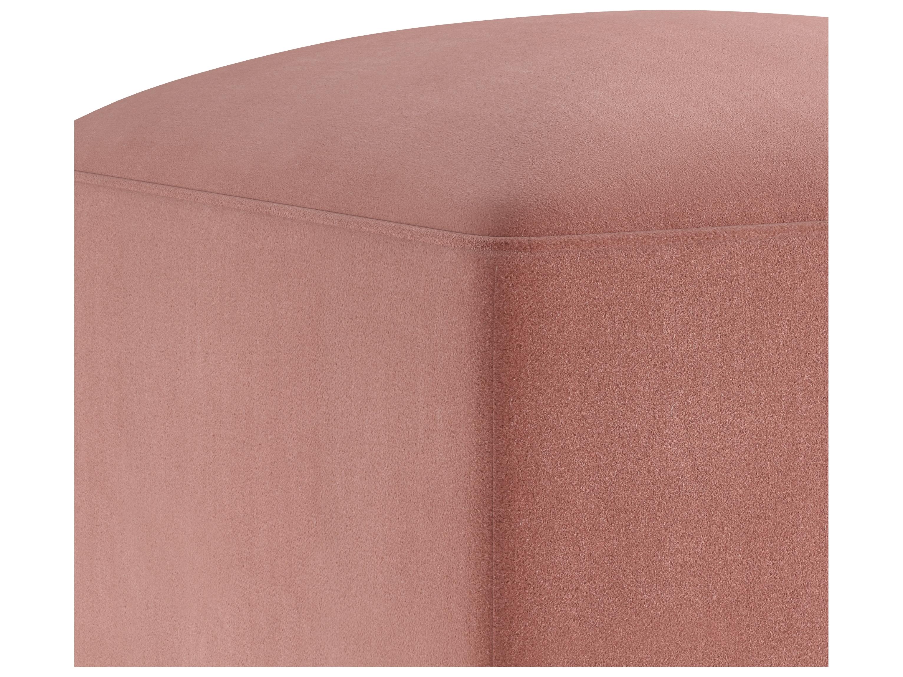 A.R.T. Furniture Artisan Upholstery Pink Velvet Upholstered Ottoman