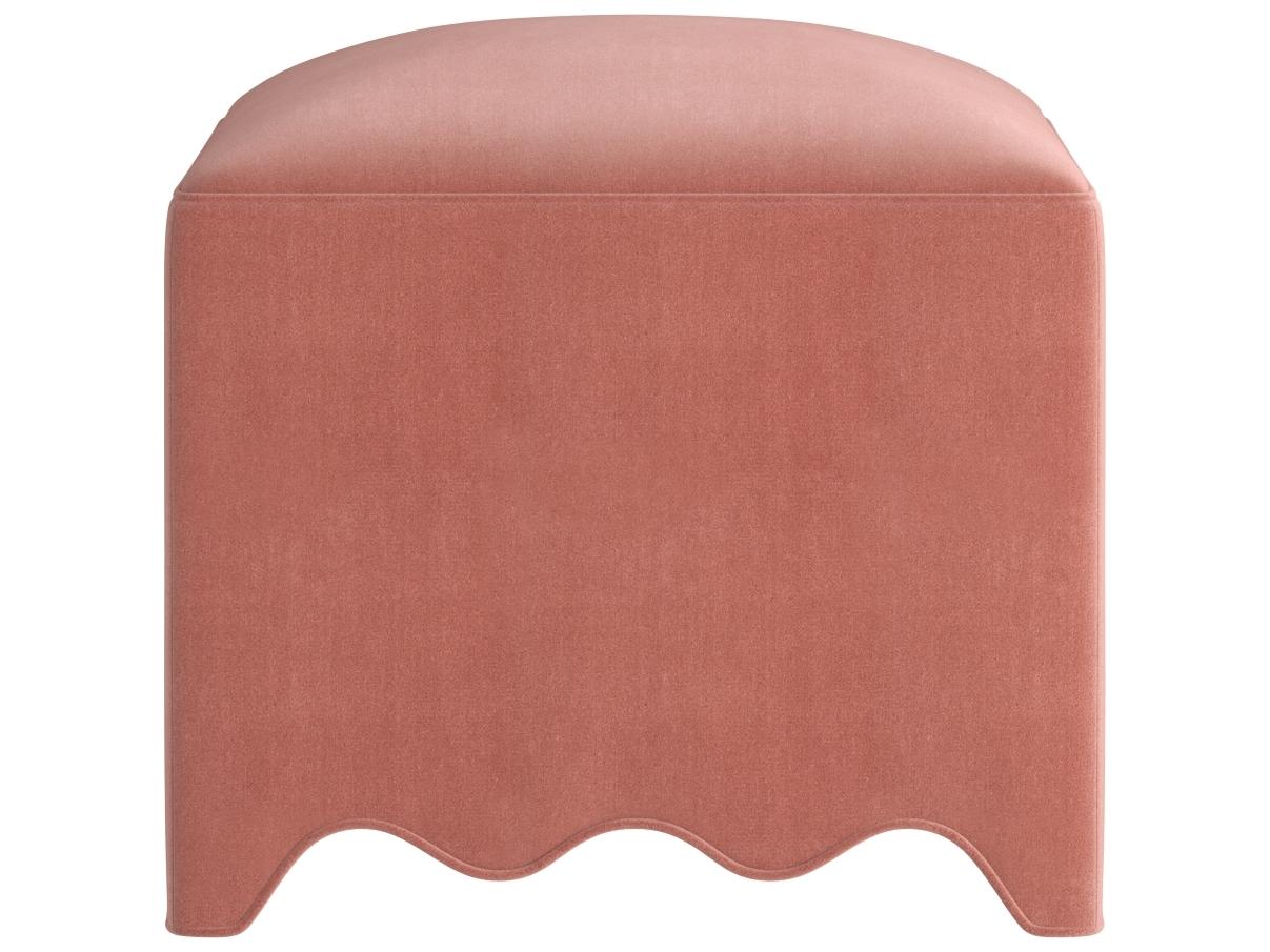 A.R.T. Furniture Artisan Upholstery Pink Velvet Upholstered Ottoman