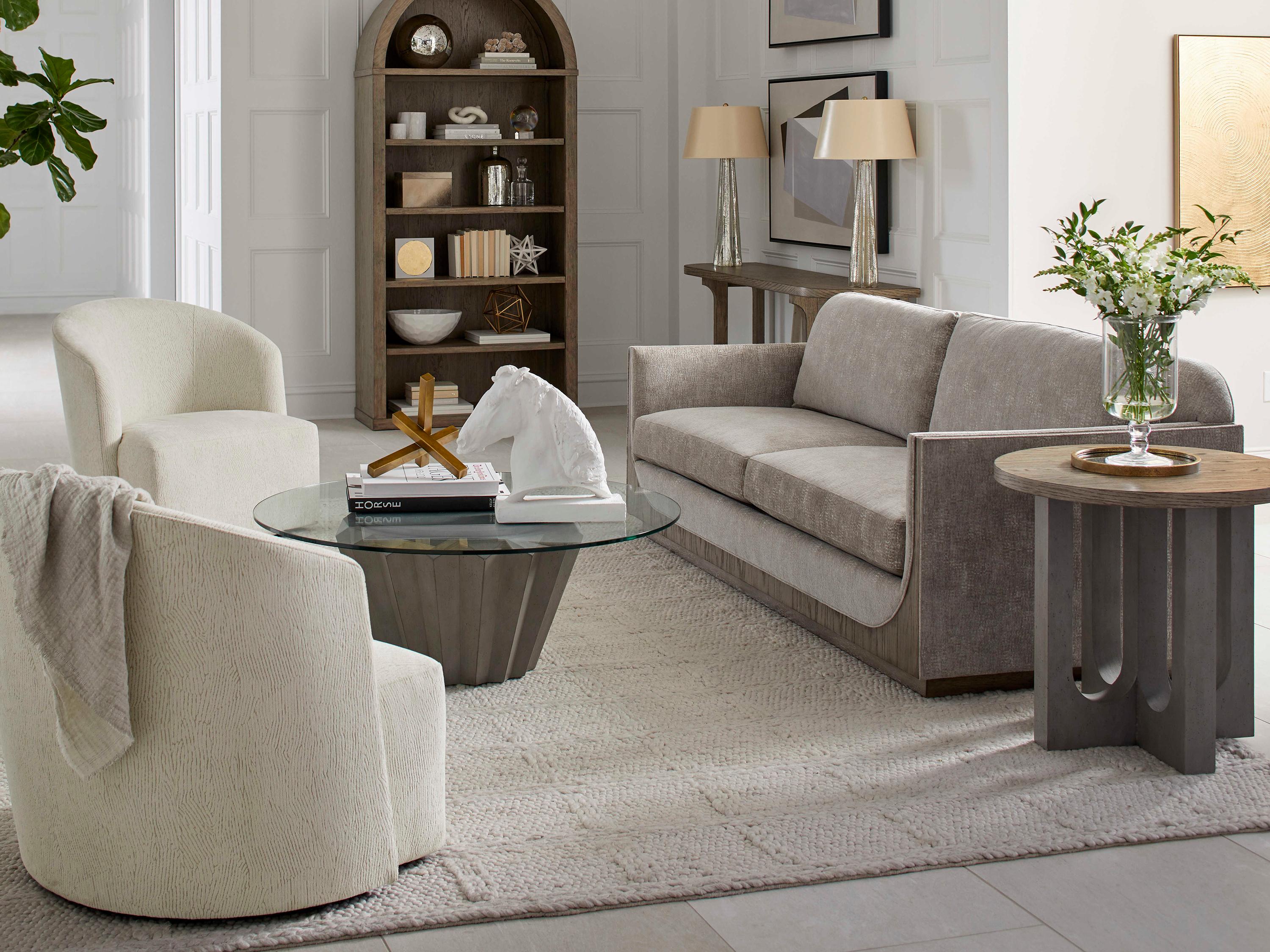 A.R.T. Furniture Bastion Swivel Beige Fabric Accent Chair