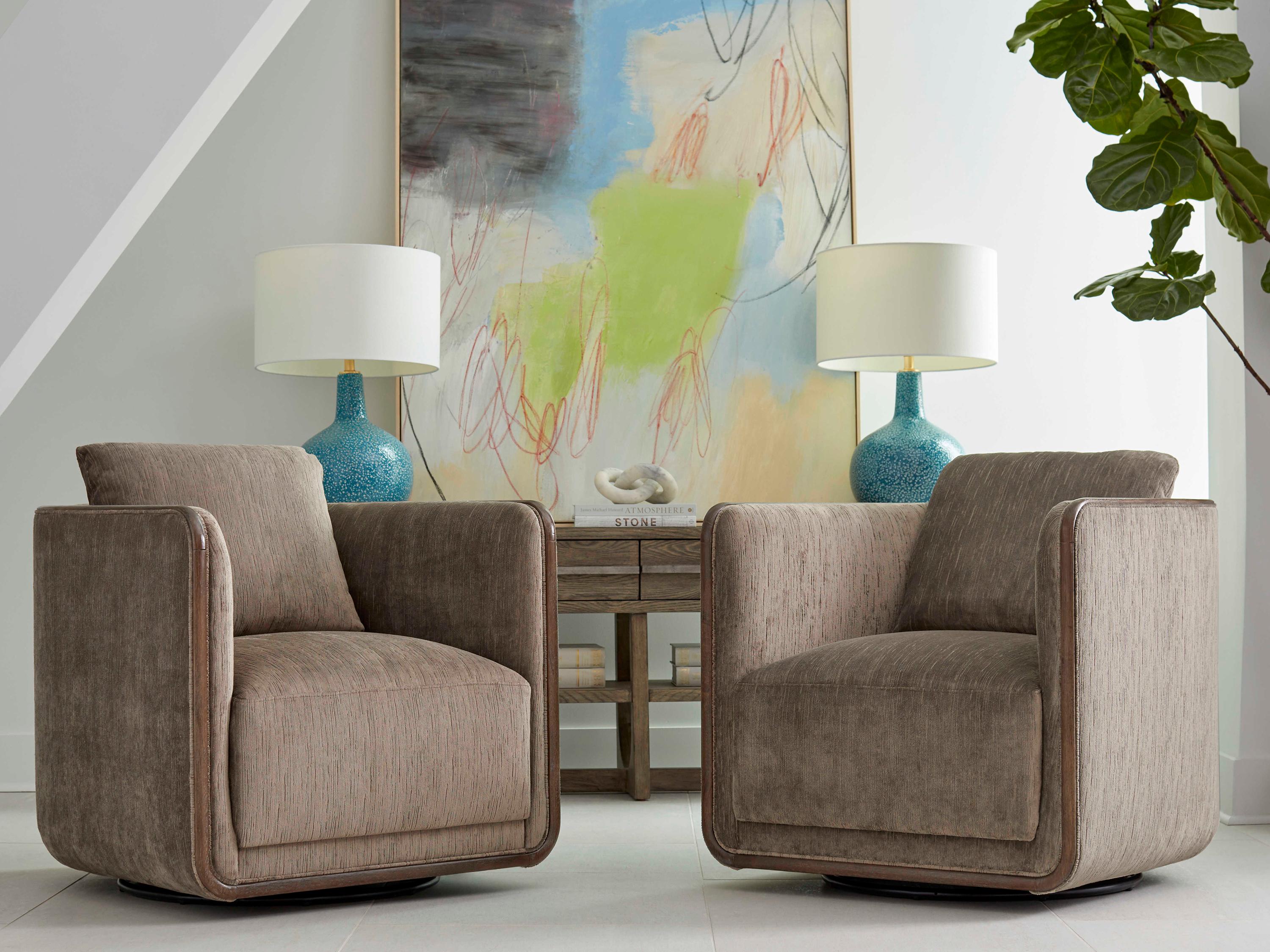 A.R.T. Furniture Sagrada Swivel Brown Fabric Accent Chair