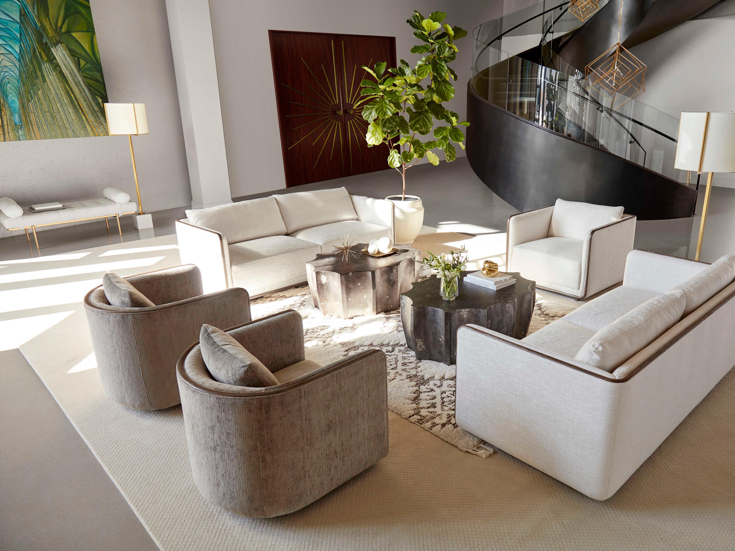 A.R.T. Furniture Sagrada Swivel Brown Fabric Accent Chair