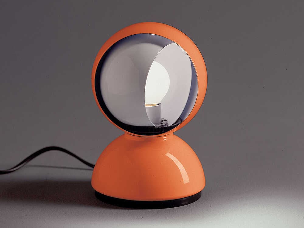 Artemide Eclisse Polished Orange Table Lamp