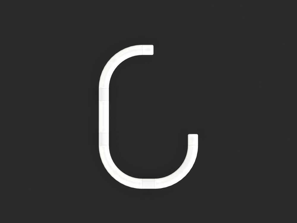 Artemide Alphabet Of Light Mini C White Wall Sconce