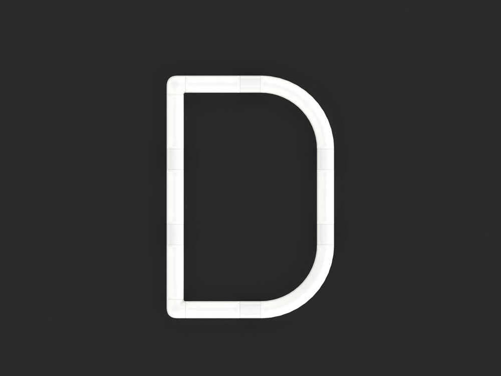 Artemide Alphabet Of Light Mini D White Wall Sconce