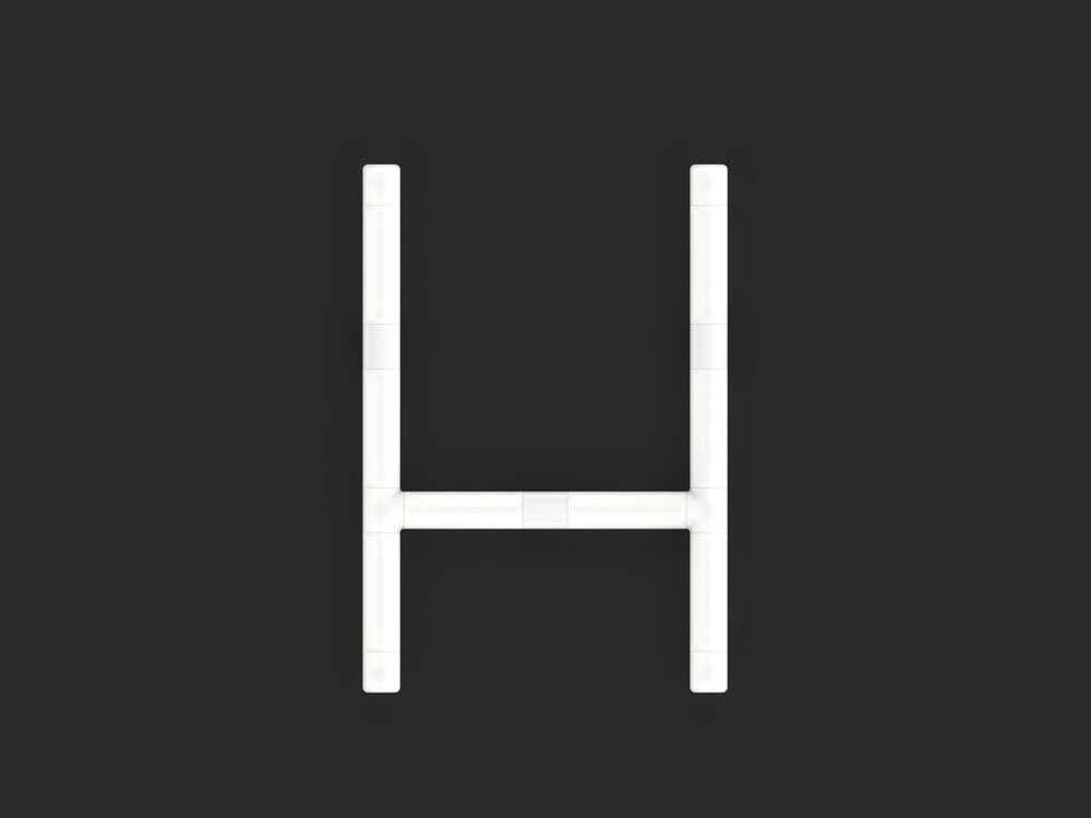 Artemide Alphabet Of Light Mini H White Wall Sconce