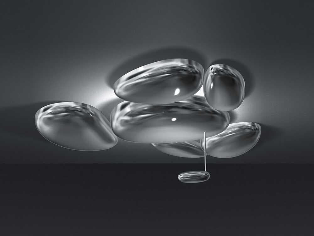 Artemide Skydro Polished Aluminum Silver Flush Mount