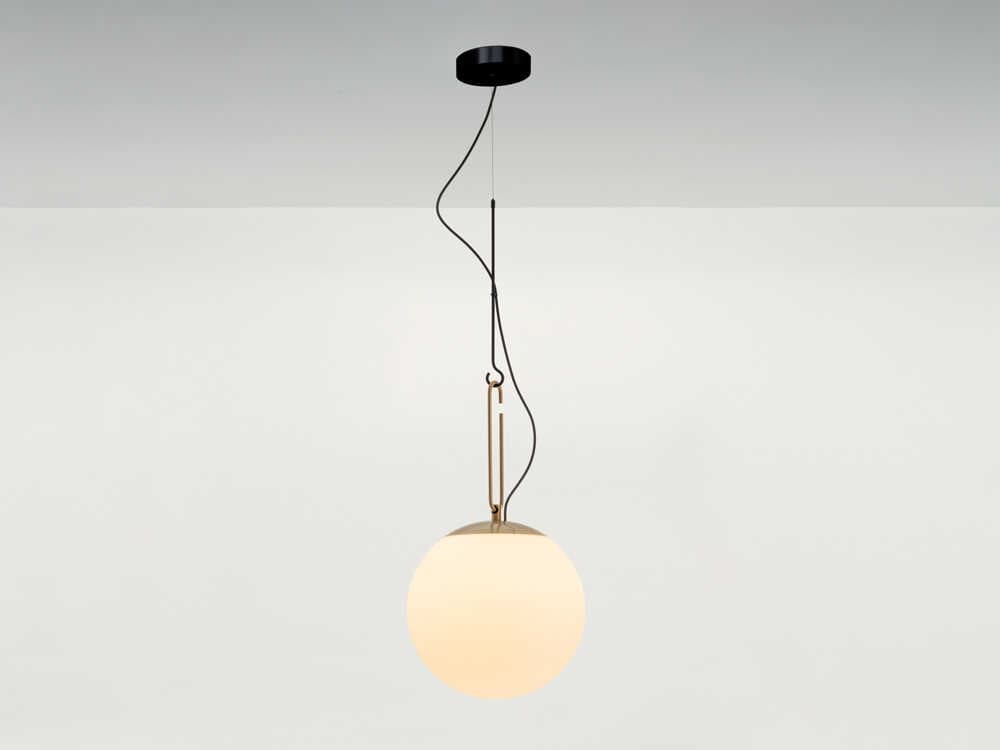 Artemide NH Brushed Brass Black Globe Pendant