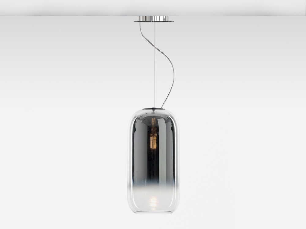 Artemide Gople Silver Chrome Cylinder Mini Pendant