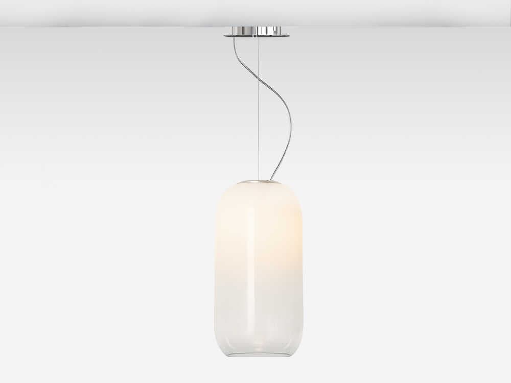 Artemide Gople White Chrome Cylinder Mini Pendant