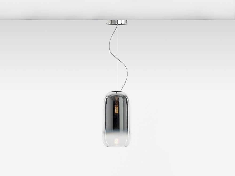 Artemide Gople Mini Mini Silver Chrome Cylinder Mini Pendant