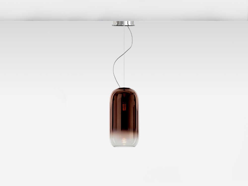 Artemide Gople Mini Copper Chrome Cylinder Mini Pendant