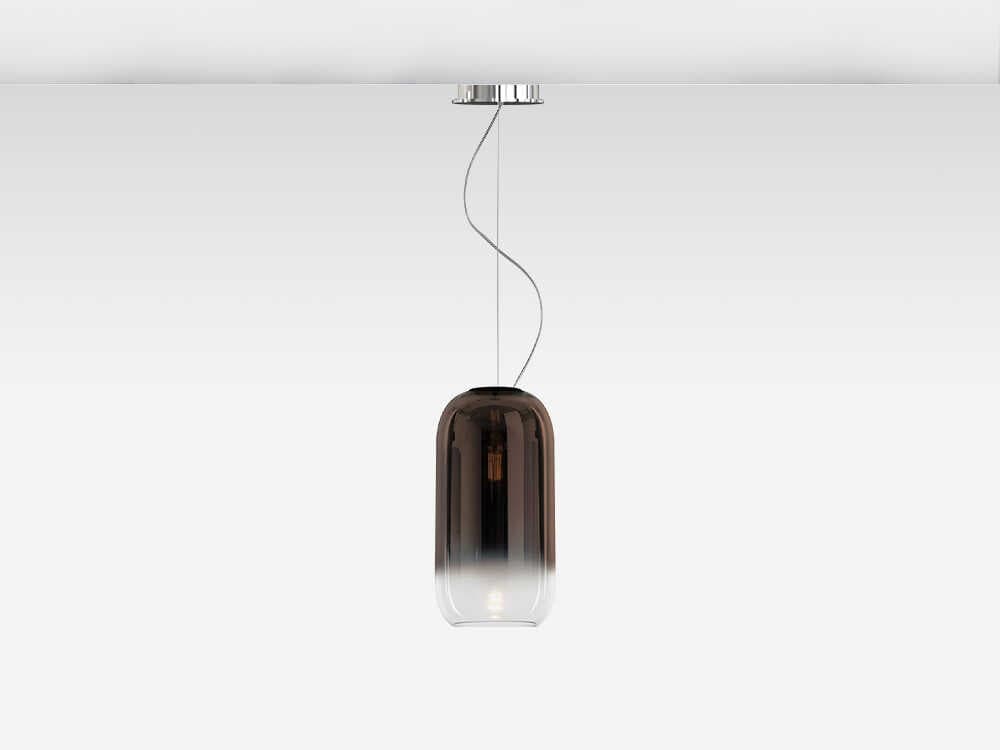 Artemide Gople Mini Bronze Chrome Cylinder Mini Pendant