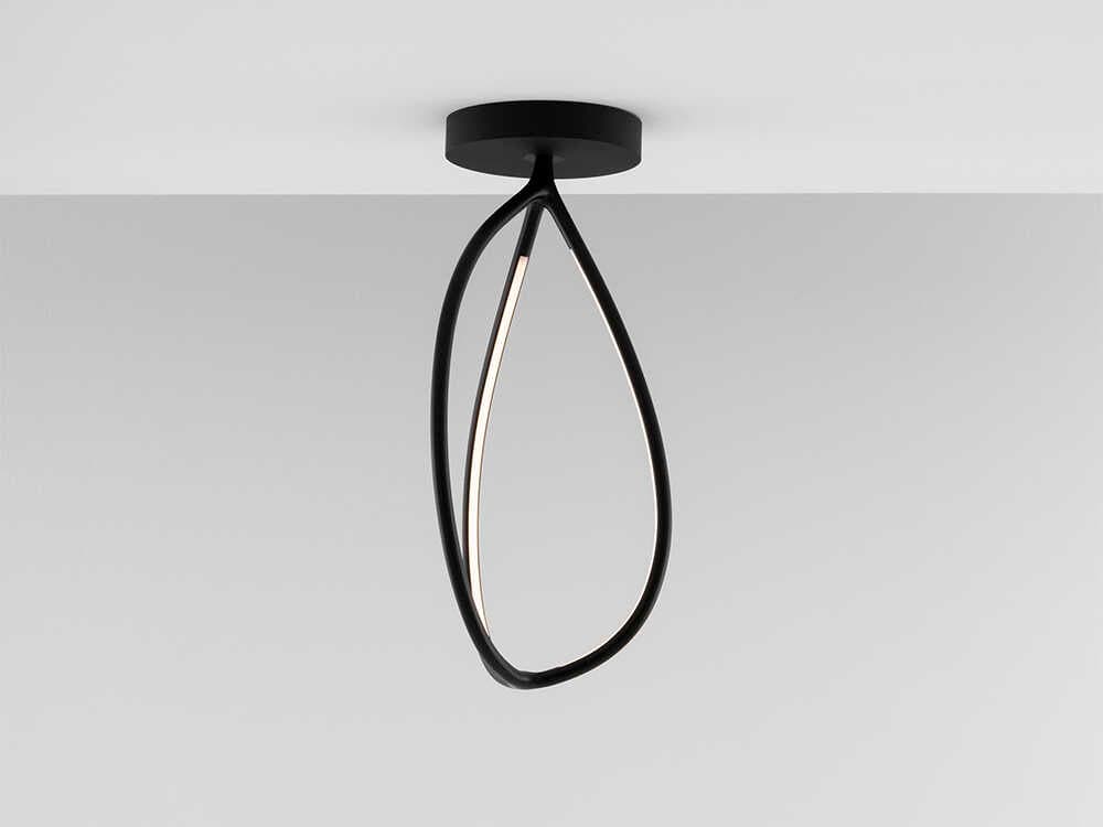 Artemide Arrival Black Geometric Flush Mount