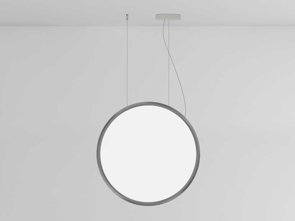 Artemide Discovery Vertical Brushed Anodized Silver Round Pendant