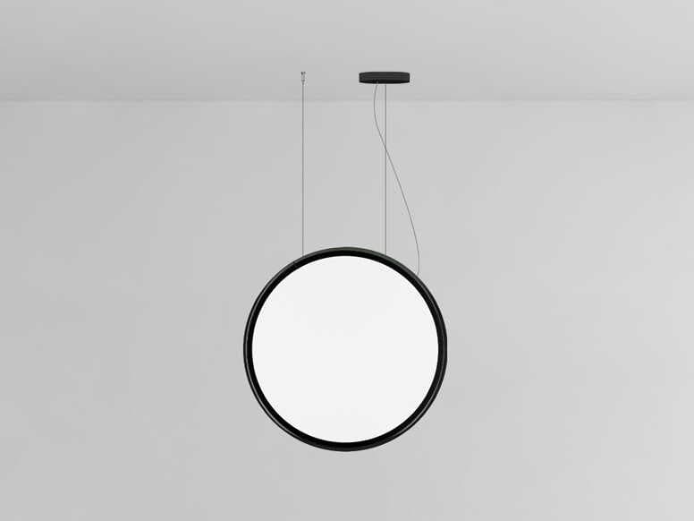 Artemide Discovery Vertical Black Geometric Round Pendant