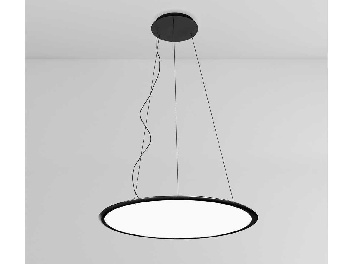 Artemide Discovery Horizontal Black Clear Round Pendant