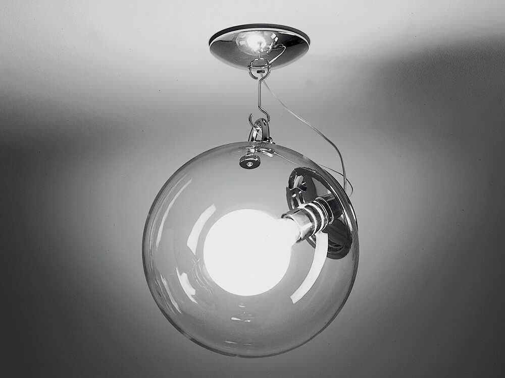 Artemide Miconos Chrome Globe Semi Flush Mount