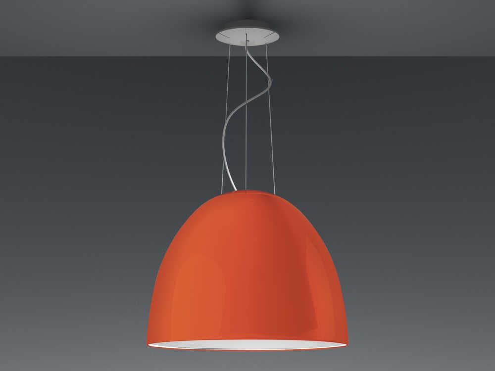 Artemide Nur Gloss Orange Dome Pendant