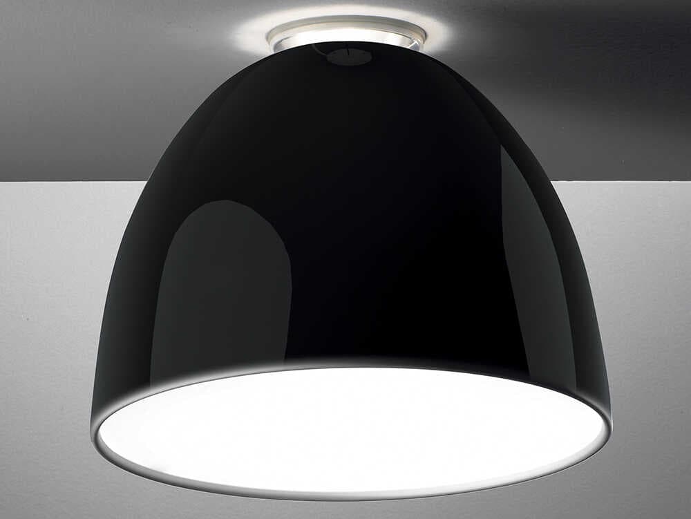 Artemide Nur Gloss Black Dome Flush Mount