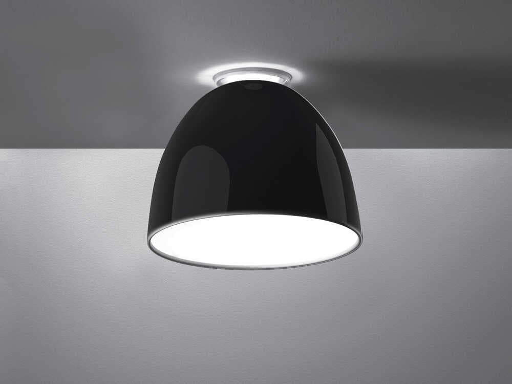 Artemide Nur Gloss Mini Gloss Black Dome Flush Mount
