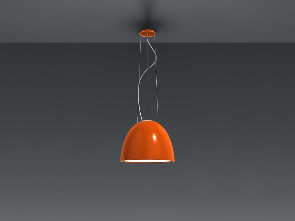 Artemide Nur Gloss Mini Gloss Orange Dome Pendant