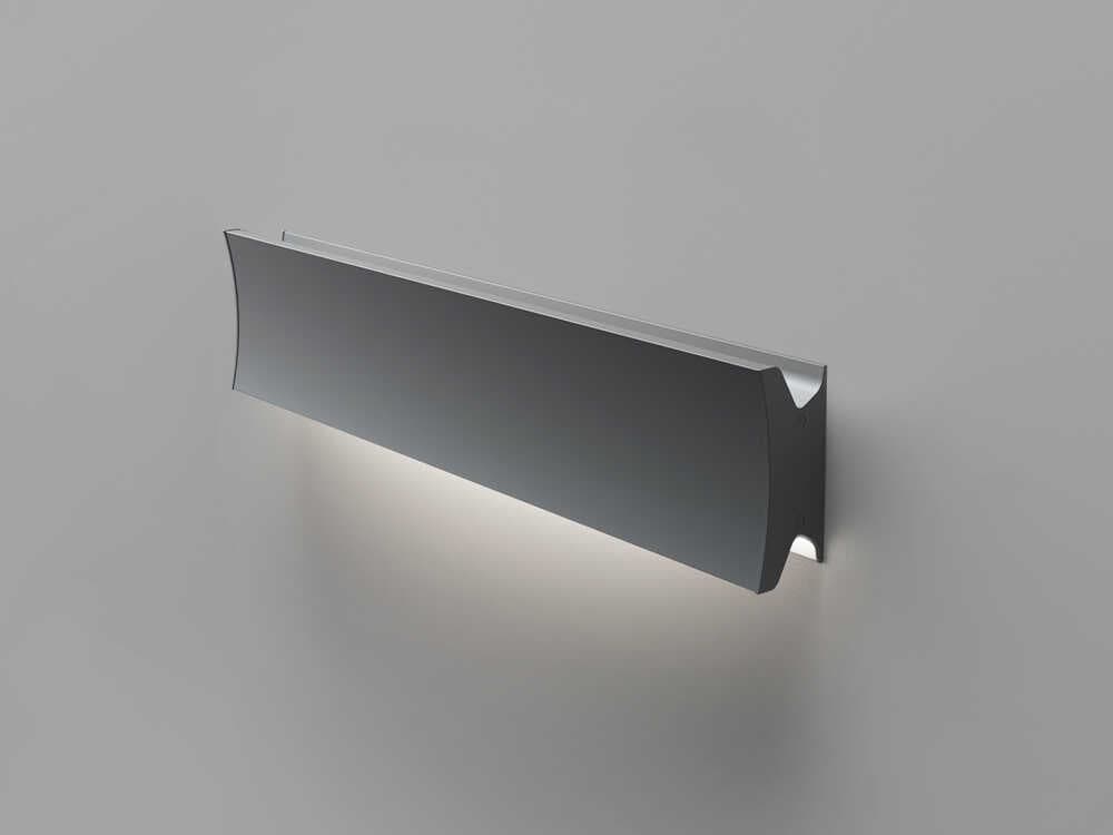Artemide Lineacurve Anthracite Grey Mono Wall Sconce