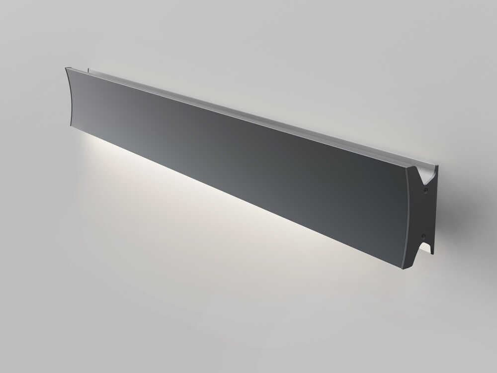 Artemide Lineacurve Anthracite Grey Mono Wall Sconce