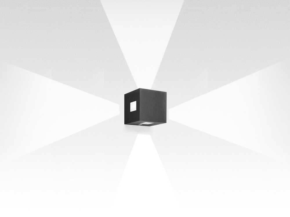 Artemide Effetto Anthracite Grey Square Wall Sconce