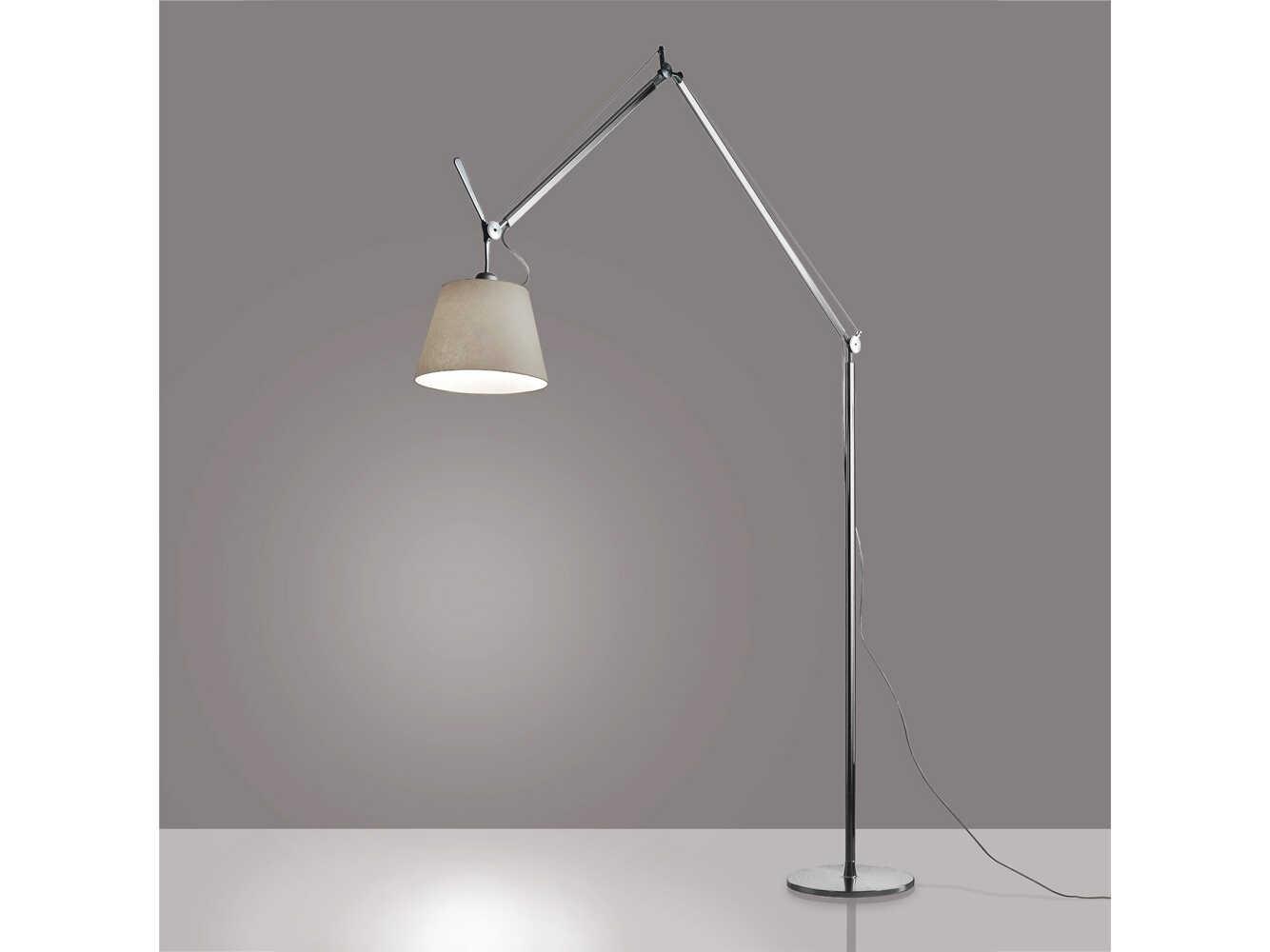 Artemide Tolomeo Mega Parchment Silver Floor Lamp