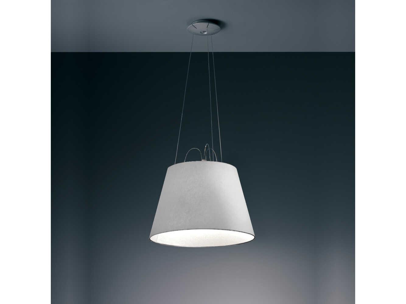 Artemide Tolomeo Mega Silver Fiber Drum Pendant