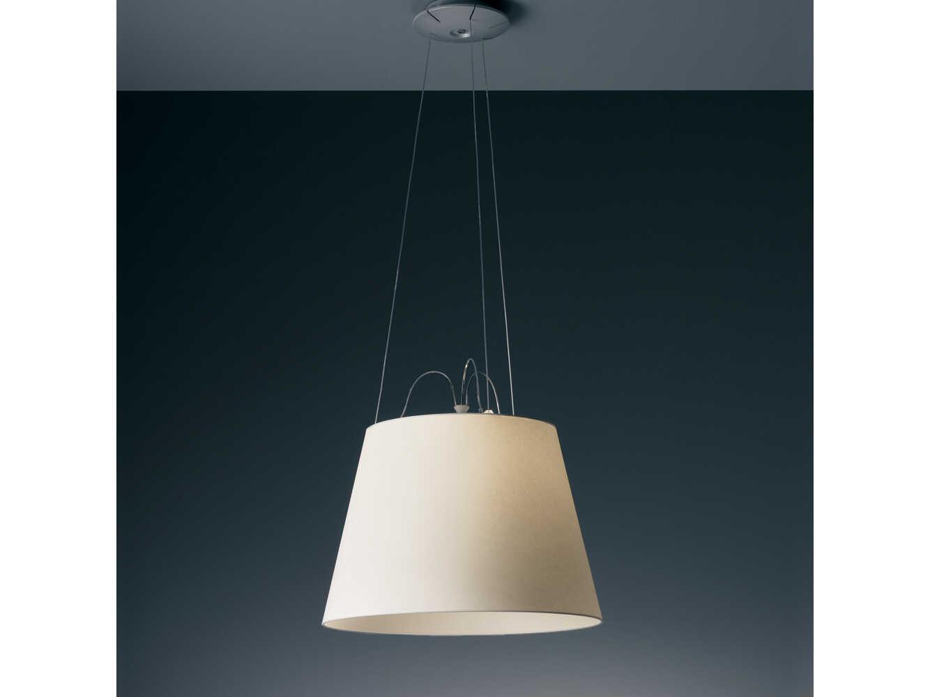 Artemide Tolomeo Mega Parchment White Drum Pendant