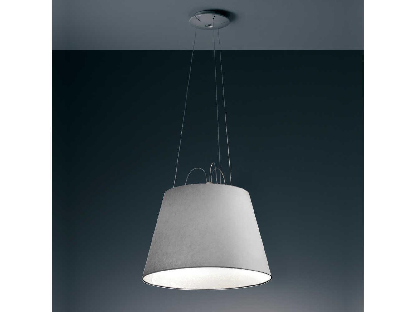 Artemide Tolomeo Mega Silver Fiber Drum Pendant