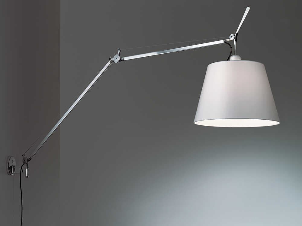 Artemide Tolomeo Mega Silver Fiber Swing Wall Sconce