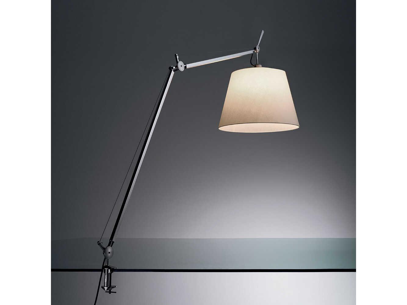 Artemide Tolomeo Mega Parchment Silver Desk Lamp